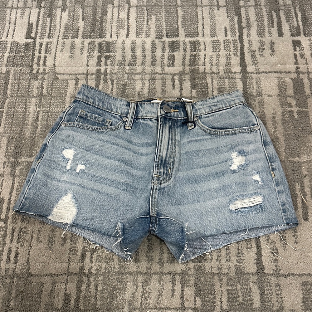 Casual Blue Distressed Jean Shorts